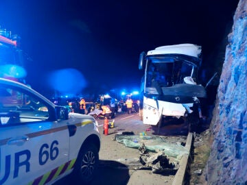 Autobús accidentado en los Pirineos