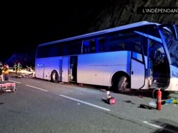 Autobús accidentado en los Pirineos