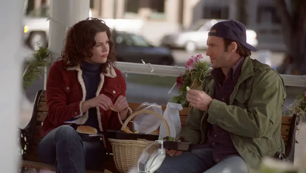Scott Patterson y Lauren Graham, Luke y Lorelai en Las chicas Gilmore Scott Patterson y Lauren Graham, Luke y Lorelai en Las chicas Gilmore