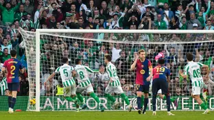 Los jugadores del Betis celebran el gol de Lo Celso Los jugadores del Betis celebran el gol de Lo Celso