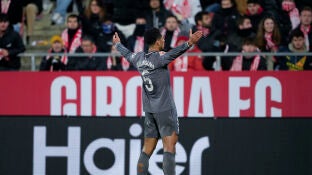 Jude Bellingham celebra su gol ante el Girona en Montilivi (0-3)