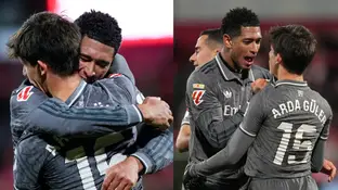 Bellingham y Güler durante el Girona-Real Madrid Bellingham y Güler durante el Girona-Real Madrid