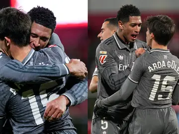 Bellingham y Güler durante el Girona-Real Madrid Bellingham y Güler durante el Girona-Real Madrid