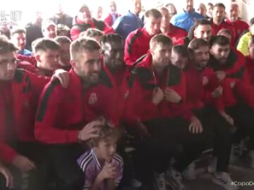 Locura total de la Deportiva Minera: así celebraron los futbolistas su cruce contra el Real Madrid