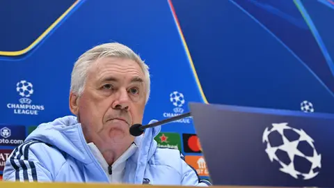 Carlo Ancelotti atiende a los medios de comunicación en Bérgamo Carlo Ancelotti atiende a los medios de comunicación en Bérgamo