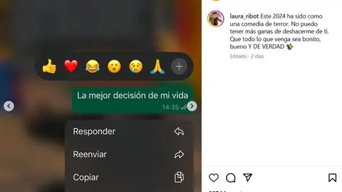 Captura de la publicación de Laura Ribot con indirectas hacia Antonio Revilla Captura de la publicación de Laura Ribot con indirectas hacia Antonio Revilla