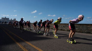 Participantes en la tercera prueba del World Skate Marathon Tour 2024 en La Habana (Cuba)