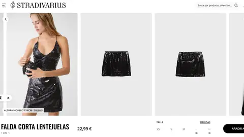 Falda corta ajustada de lentejuelas de Stradivarius Falda corta ajustada de lentejuelas de Stradivarius