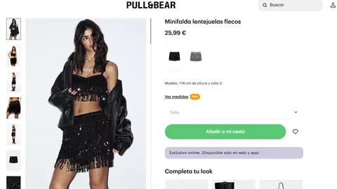 Minifalda de lentejuelas en forma de flecos de Pull and Bear Minifalda de lentejuelas en forma de flecos de Pull and Bear