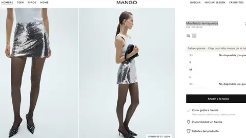 Minifalda de lentejuelas de Mango Minifalda de lentejuelas de Mango