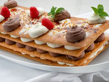 Milhojas de chocolate y nata Milhojas de chocolate y nata