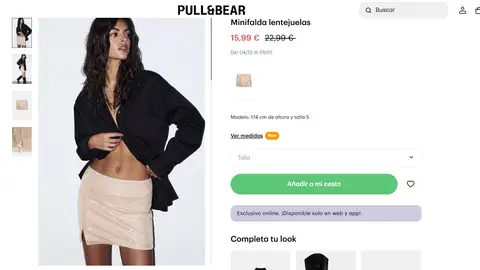 Minifalda de lentejuelas en rosa palo de Pull and Bear Minifalda de lentejuelas en rosa palo de Pull and Bear