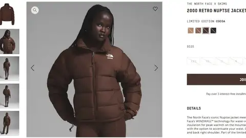 Chaqueta de la colección The North Face x SKIMS Chaqueta de la colección The North Face x SKIMS