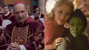 Ralph Fiennes en Cónclave y Ariana Grande y Cynthia Erivo en Wiked