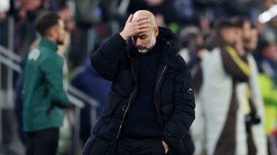 Pep Guardiola, en el &uacute;ltimo partido del City ante la Juventus