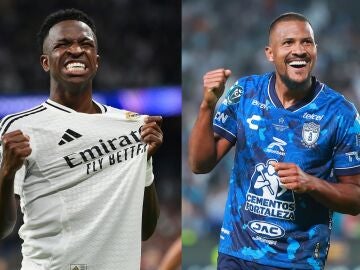 Vinicius Jr (Real Madrid) y Salomon Rondón (Pachuca)