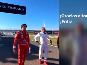 Carlos Sainz junto a su padre en Fiorano (Módena)