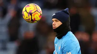 Mykhailo Mudryk, en un entrenamiento del Chelsea Mykhailo Mudryk, en un entrenamiento del Chelsea