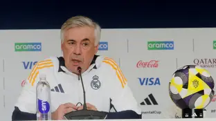 Carlo Ancelotti, en la rueda de prensa en el Lusail Stadium Carlo Ancelotti, en la rueda de prensa en el Lusail Stadium
