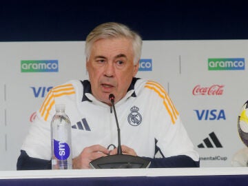 Carlo Ancelotti, en la rueda de prensa en el Lusail Stadium