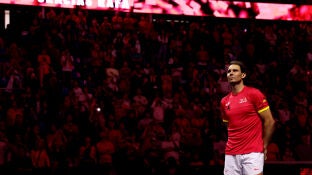 Rafa Nadal durante su despedida en el Mart&iacute;n Carpena