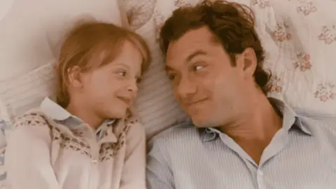 Jude Law y su hija en The Holiday, Miffy Englefield Jude Law y su hija en The Holiday, Miffy Englefield