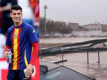 Así quedó el campo de fútbol de Aldaia tras el paso de la DANA