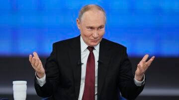 Vladimir Putin durante su conferencia de prensa anual- 