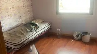 Habitación donde estuvo retenida la mujer Habitación donde estuvo retenida la mujer