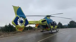 Imagen de archivo de un helicóptero medicalizado del Sacyl. Imagen de archivo de un helicóptero medicalizado del Sacyl.