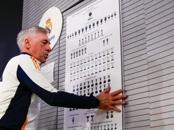 Carlo Ancelotti tras ofrecer la penúltima rueda de prensa de 2024 Carlo Ancelotti tras ofrecer la penúltima rueda de prensa de 2024