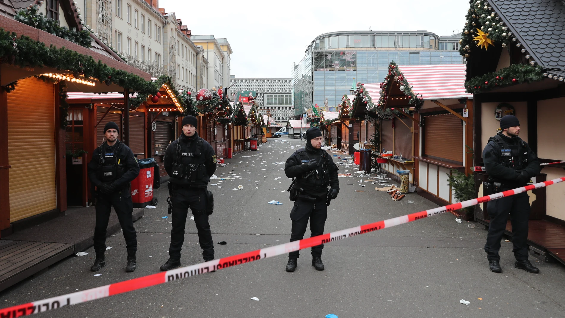 Imagen del mercado de Navidad en el que sucedió el atropello múltiple en Alemania. Imagen del mercado de Navidad en el que sucedió el atropello múltiple en Alemania.