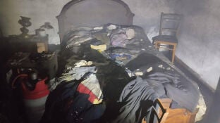 La habitaci&oacute;n del hombre fallecido en Zamora por inhalaci&oacute;n de humo