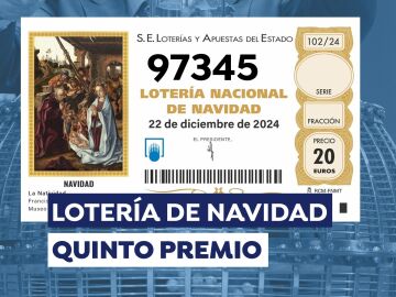 Imagen del sexto quinto premio de la Lotería de Navidad 2024.