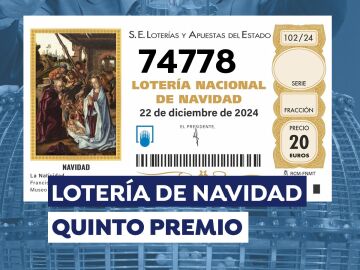 74778, tercer Quinto Premio de la Lotería de Navidad 2024