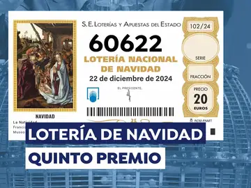 Imagen del último quinto premio de la Lotería de Navidad. Imagen del último quinto premio de la Lotería de Navidad.