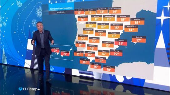 Roberto Brasero anuncia "m&aacute;s sol que nubes para el 'tardeo' de Nochebuena"