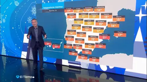 Roberto Brasero anuncia "más sol que nubes para el 'tardeo' de Nochebuena" Roberto Brasero anuncia "más sol que nubes para el 'tardeo' de Nochebuena"