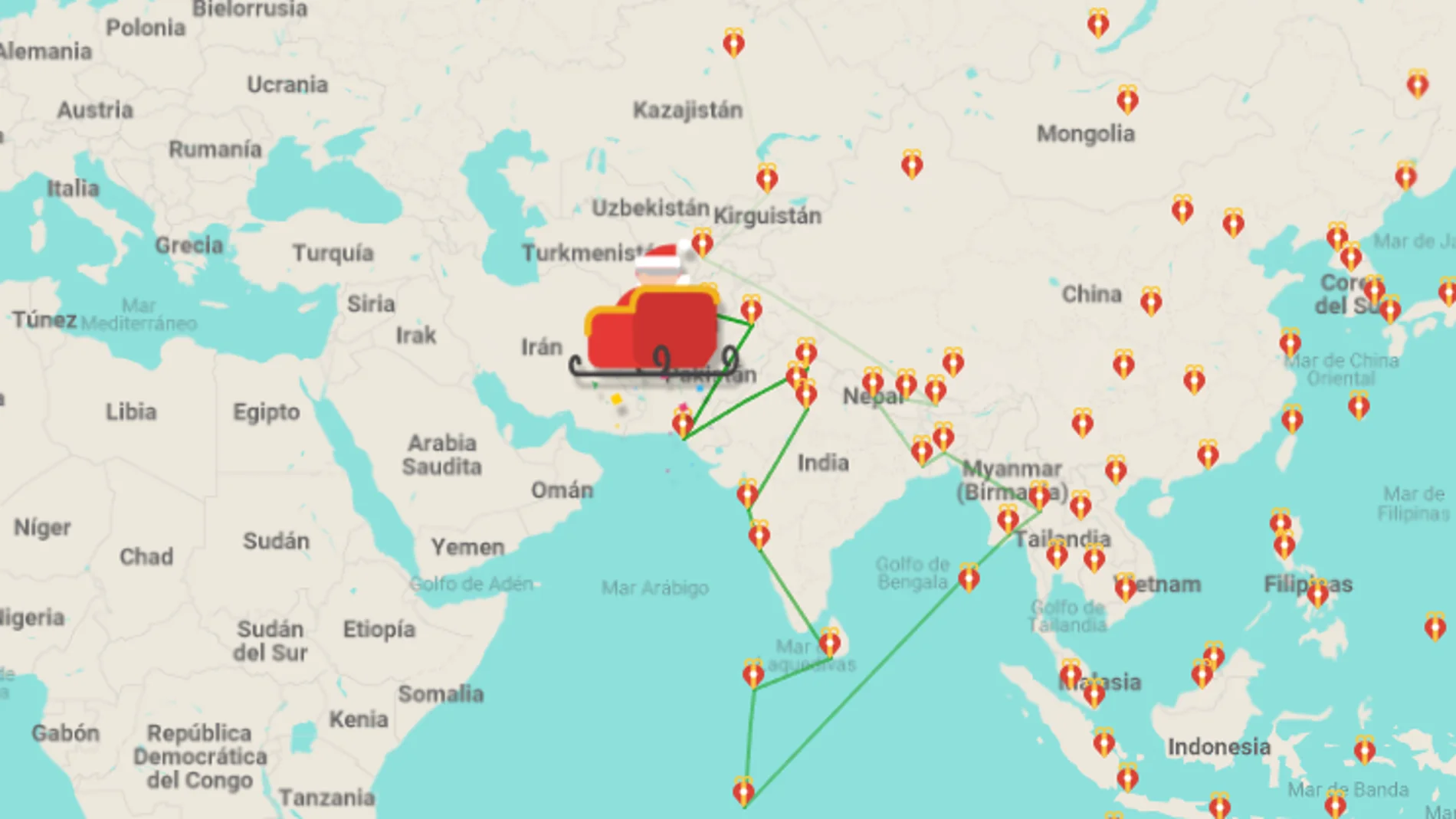 Papa Noel viajando por el mundo Papa Noel viajando por el mundo