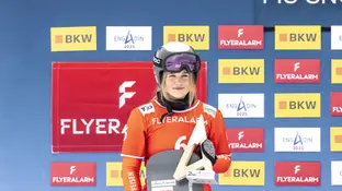 Sophie Hediger, en el podio del FIS Snowboard Cross World Cup en St Moritz, Suiza, el pasado mes de enero Sophie Hediger, en el podio del FIS Snowboard Cross World Cup en St Moritz, Suiza, el pasado mes de enero