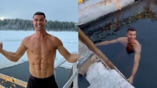 Cristiano Ronaldo y su ba&ntilde;o m&aacute;s fr&iacute;o en Laponia