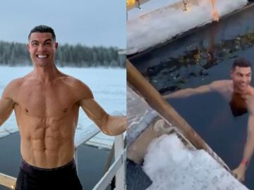 Cristiano Ronaldo y su baño más frío en Laponia