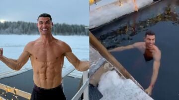 Cristiano Ronaldo y su baño más frío en Laponia