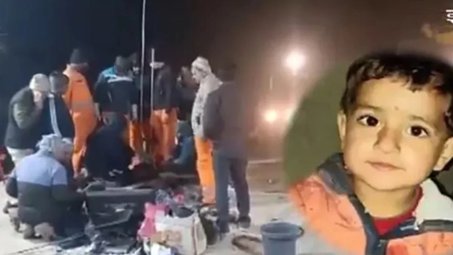 Imagen del lugar donde intentan rescatar a la menor de tres años Imagen del lugar donde intentan rescatar a la menor de tres años