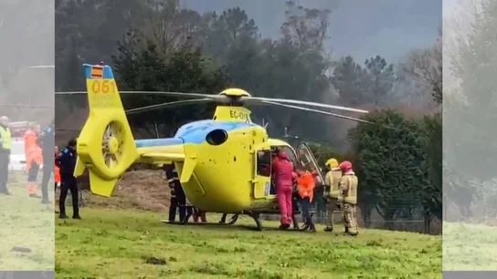 Imagen de un helicóptero de emergencias en Pontevedra, Galicia. Imagen de un helicóptero de emergencias en Pontevedra, Galicia.