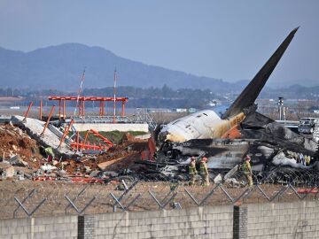 Imagen del avión siniestrado de Jeju Air en Corea del Sur