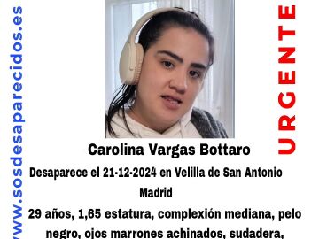 Desaparición de Carolina Vargas en Velilla de San Antonio: preocupación por una joven vulnerable