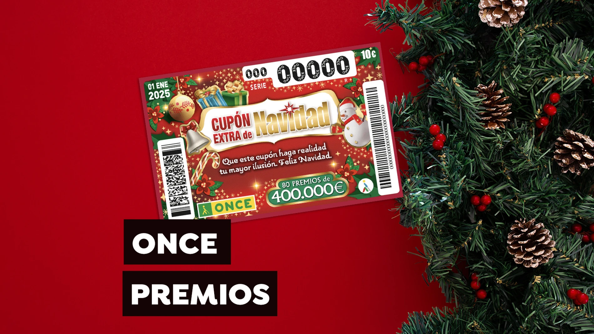 Premios del Cupón Extra de Navidad ONCE 2025 Premios del Cupón Extra de Navidad ONCE 2025