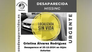 Cristina, la joven de Gij&oacute;n que desapareci&oacute; el d&iacute;a de Navidad
