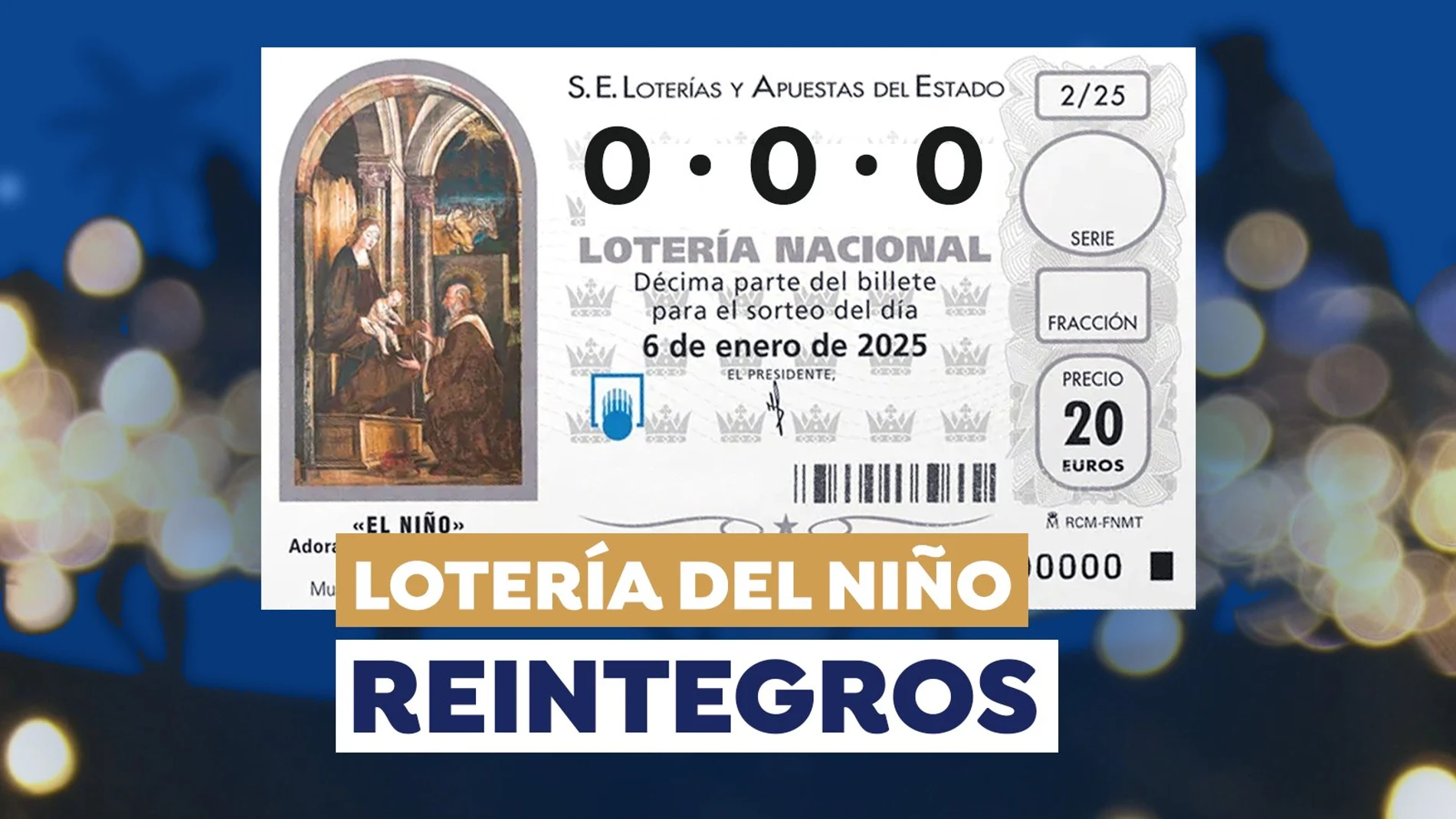Lotería del Niño 2025: Comprobar reintegro, aproximaciones y terminaciones premiadas en el sorteo de hoy Lotería del Niño 2025: Comprobar reintegro, aproximaciones y terminaciones premiadas en el sorteo de hoy